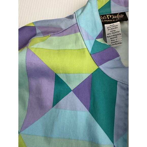 Bob Mackie Wearable Art Jacket Zip Front Geometric Pattern Pockets Size Large - Picture 16 of 16